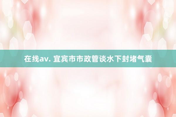 在线av. 宜宾市市政管谈水下封堵气囊